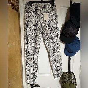 Frame Denim Black and White Patterned Pants